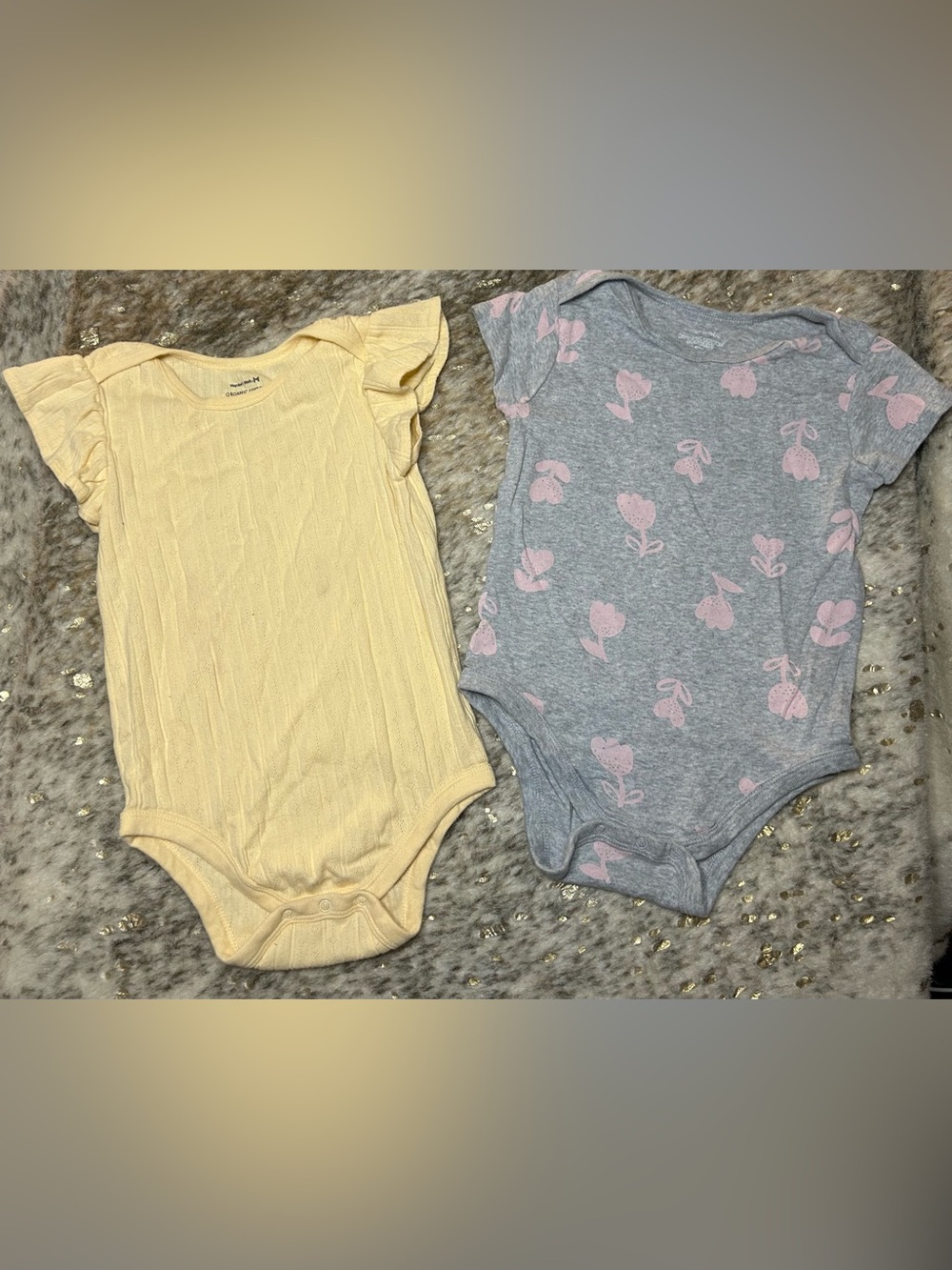 5 for $25🔥Member's Mark Set‎ of 2 Frill Sleeve Bodysuits Baby Girls 24M